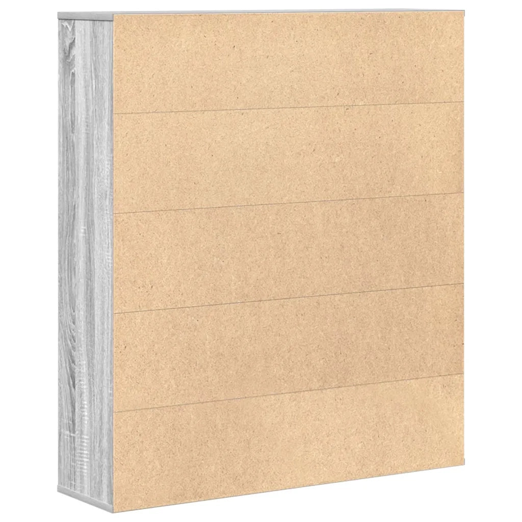 Libreria Grigio Sonoma 89x24x101,5 cm in Legno Multistrato