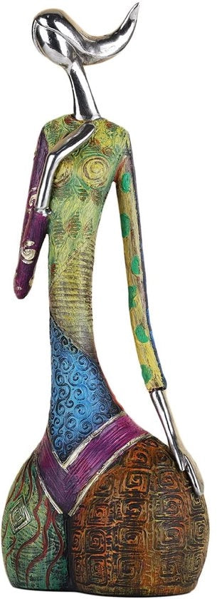 Kunstbeeld di una donna in posizione di yoga, decorazione moderna per l'abitazione, figura dipinta in stile abstract, arte di un'immagine di yoga, dipinto ad olio di un'immagine femminile, regalo decorativo per il tavolo (B)