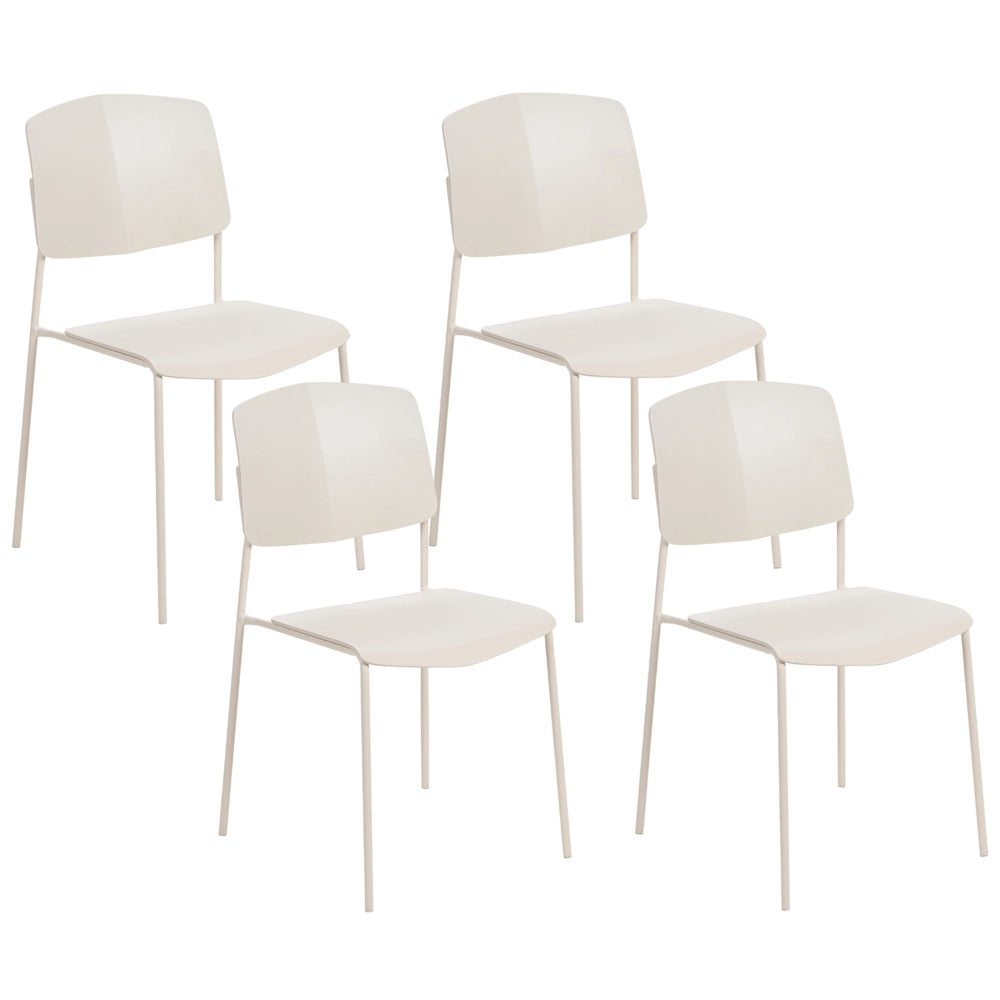Set di 4 sedie da pranzo in plastica beige Design moderno e contemporaneo per la sala da pranzo