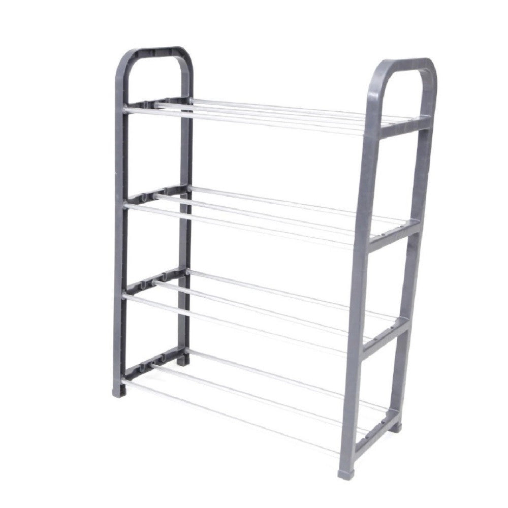 Trade Shop - Scarpiera In Plastica 4 Ripiani Livelli Salvaspazio 40x19x56cm Porta Scarpe Casa -