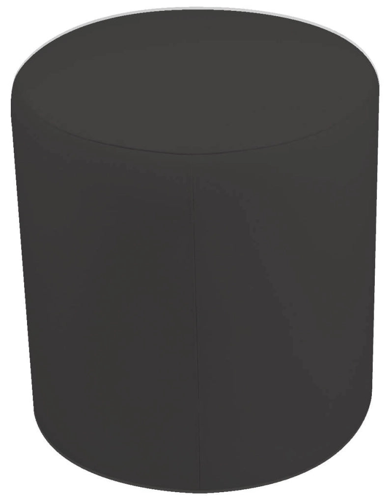 Pouf Poggiapiedi Ø80x44 cm in Similpelle Avalli Cilindro Grigio Scuro