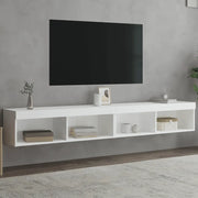 Mobili Porta TV con Luci LED 2 pz-Set di 2 Credenza per TV Bianchi 100x30x30 cm
