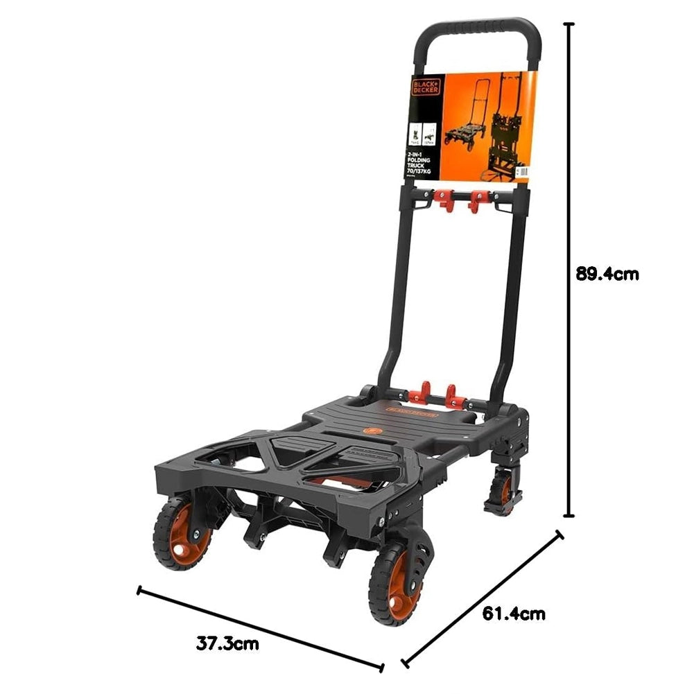 Carrello 2-in-1 Pieghevole con Piattaforma Carrellino Trasporto Pacchi Max 120kg