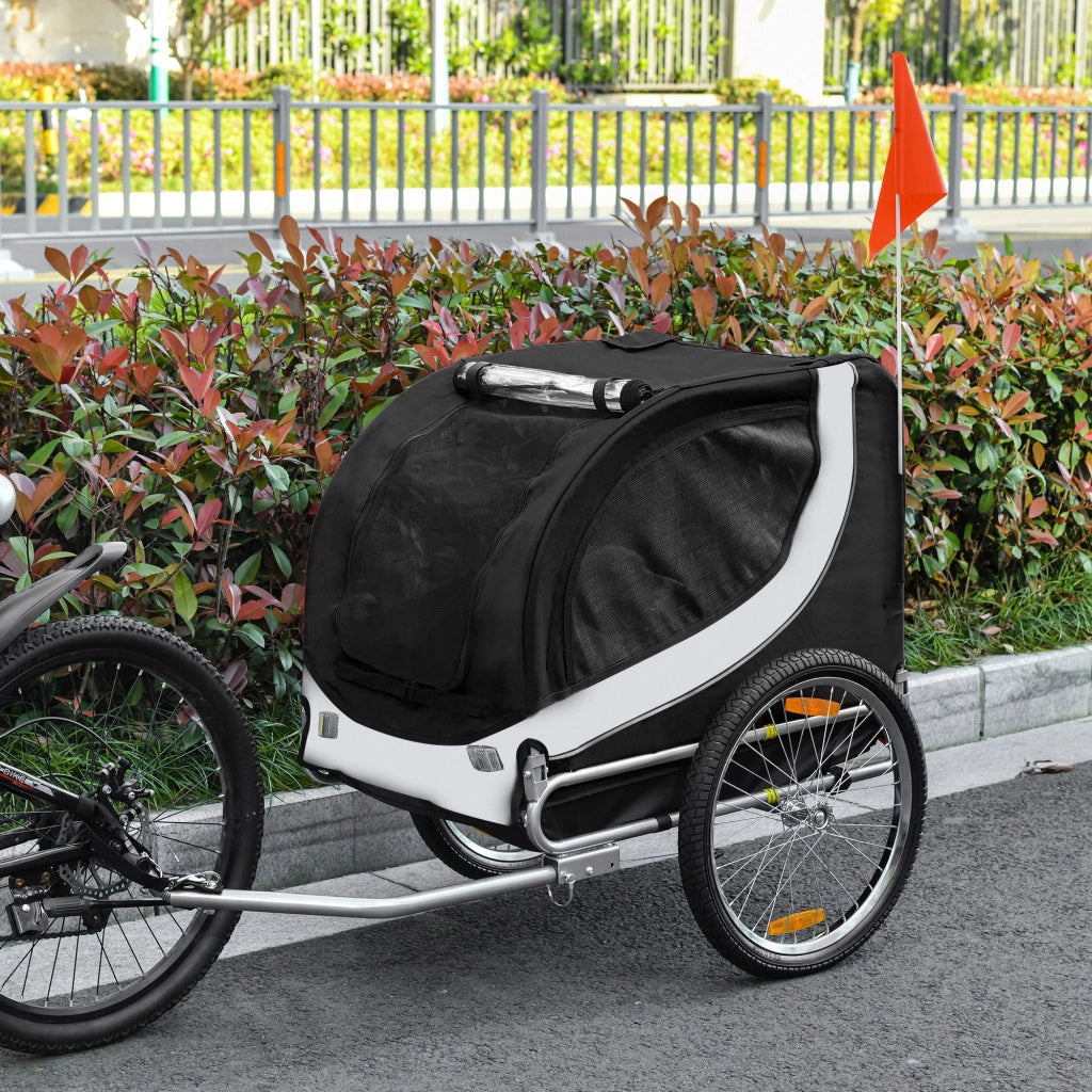 Carrello Trasporto Bicicletta per Cani ¨C Zephmum ¨C Bianco e Nero