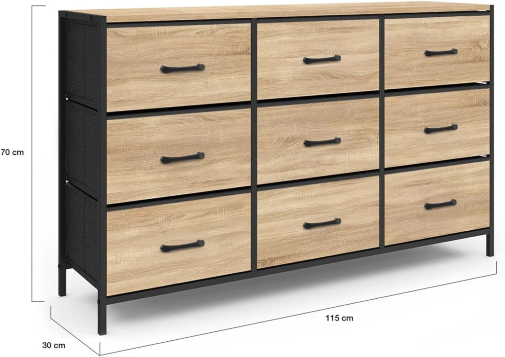 Baúl de tela de 9 cajones UTAH 115 CM mueble de almacenaje