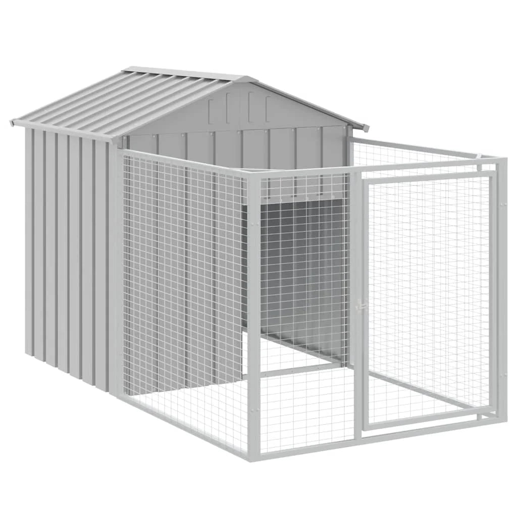 Cuccia per cani con recinto chiaro 117 x 201 x 123 cm grigio 02_0043494
