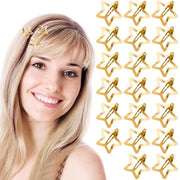Spille per capelli in acciaio antiscivolo 20 pezzi - Clip da capelli con design a stella d'oro - Accessori per capelli moderni - Per donne e ragazze - 3 cm