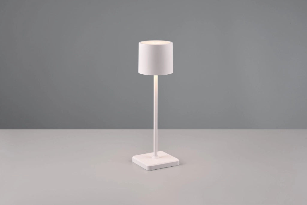 FERNANDEZ LAMPADA DA ESTERNO DA APPOGGIO RICARICABILE SU BASE A INDUZIONE BIANCA CON REGOLAZIONE INTENSITA', TEMPERATURA DI COLORE E RGB H.38CM IP54 LED 1,5 W 130 lm, 2.700 + 4.000 + 6.000 K