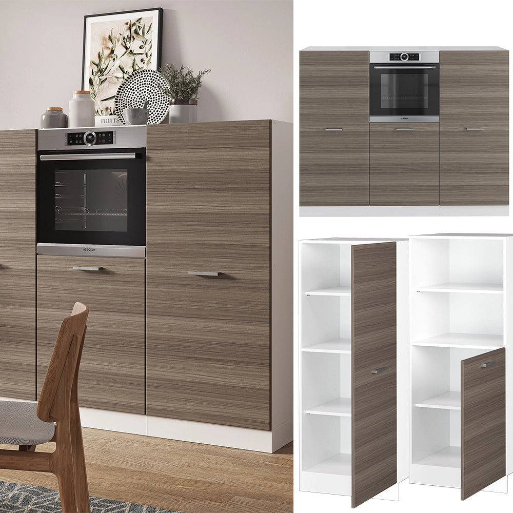 Vicco Cucine componibili piccole Grigio prezioso/bianco 180 cm senza piano di lavoro