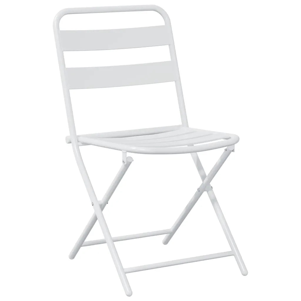 Set Bistro da Giardino 3 pz | Set Salotto da Giardino Bianco Acciaio
