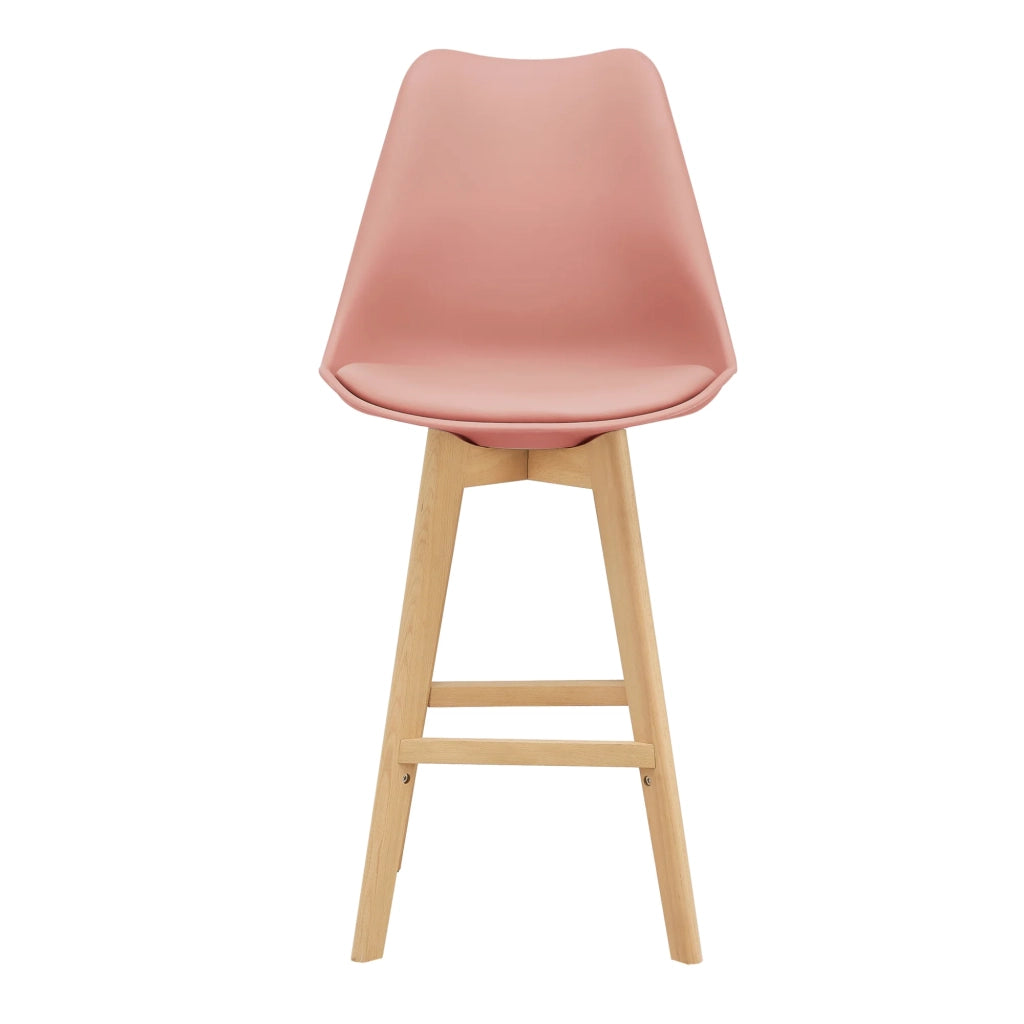 Set di 6 sgabelli da bar in plastica sintetica finitura faggio 105x48x58 cm rosa 03_0008729