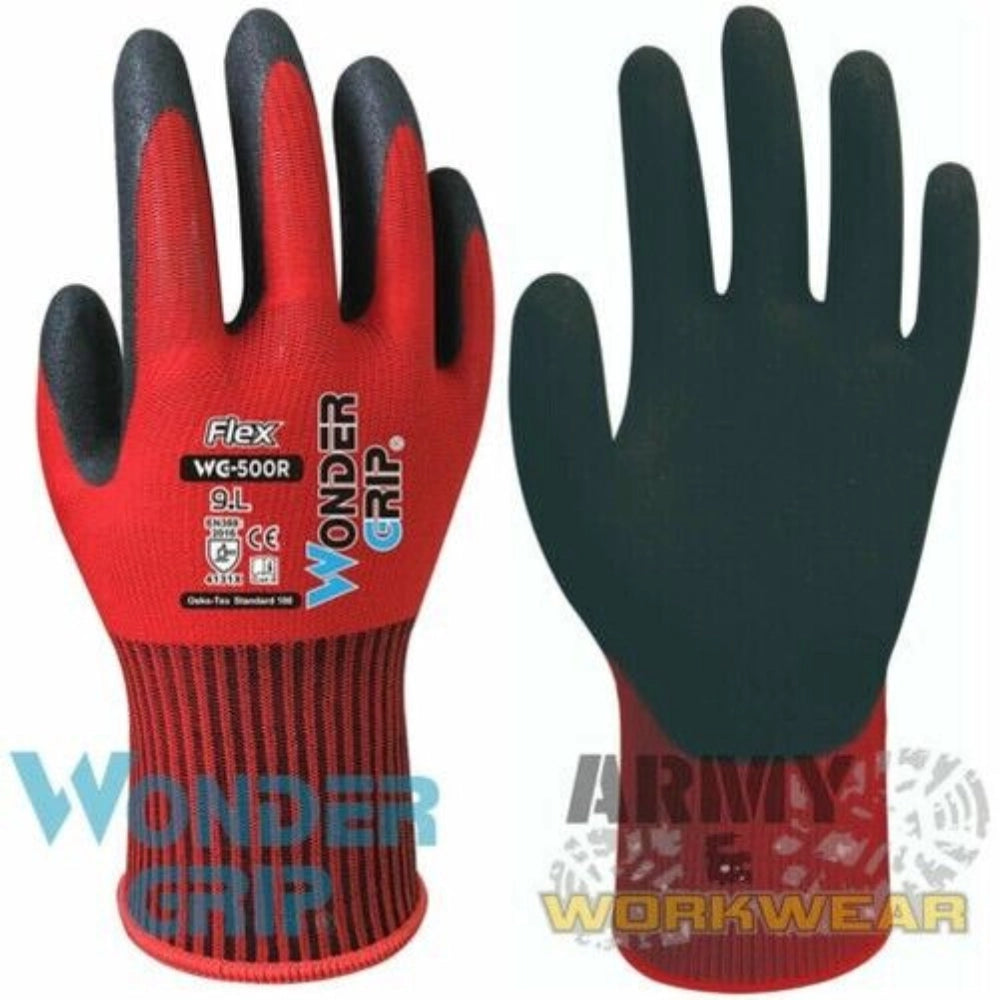 Guanti da lavoro flex universali modello wg-500r colore rosso *** misura extralarge - xl, confezione 1