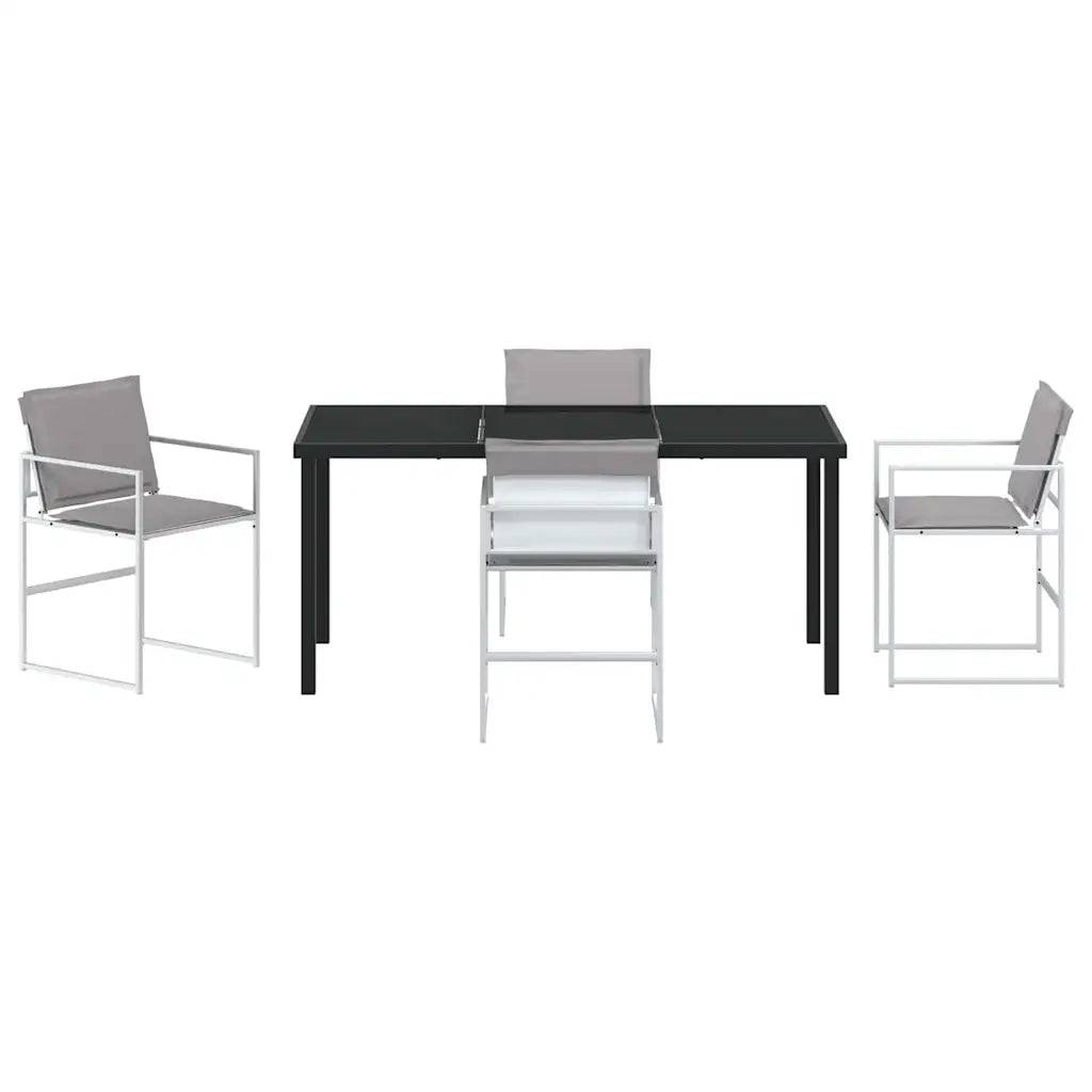 Set da Pranzo per Giardino 5 pcs Bianco