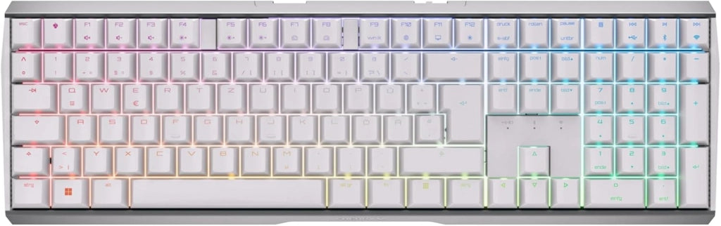 MX 3.0S Wireless, Tastiera Meccanica da Gioco Senza Fili, Tedesco QWERTZ, Bluetooth, 2,4 GHz e Via Cavo, Interruttori MX2A RED, Nero, Tedesco - QWERTZ