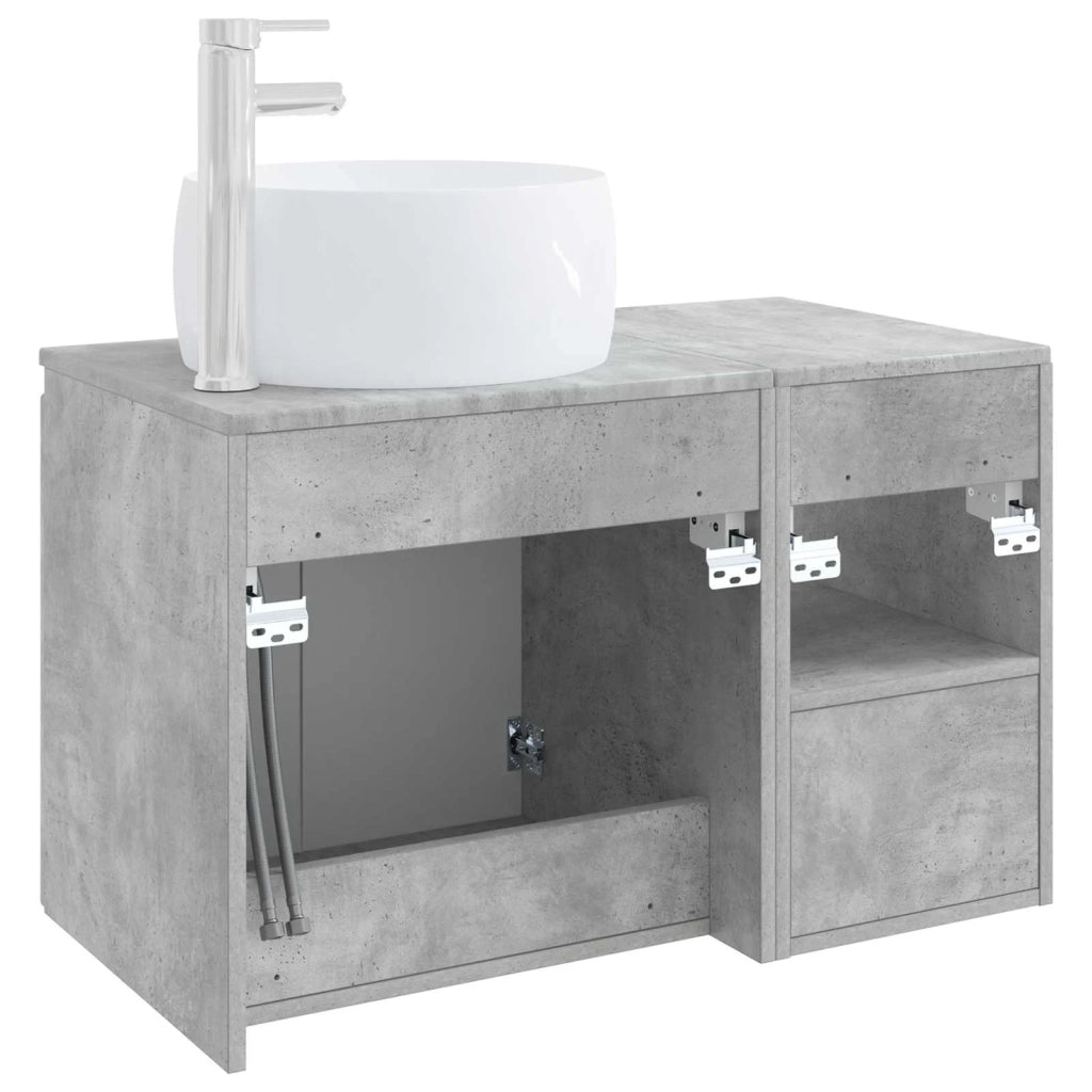 Set di mobili per il bagno 2 pz Grigio Cemento 3404097