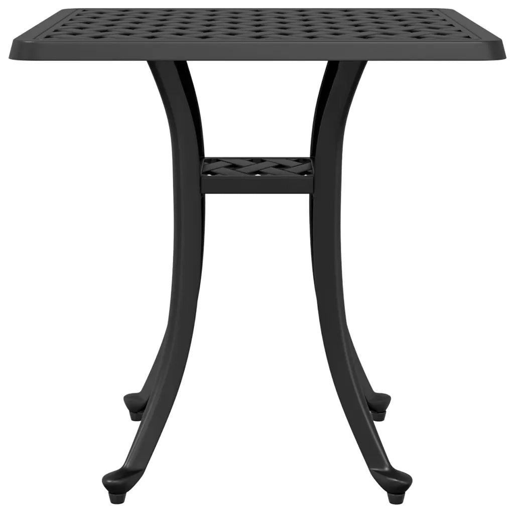 Tavolo da Giardino | Tavolino da esterno Nero 53x53x53 cm in Alluminio Pressofuso