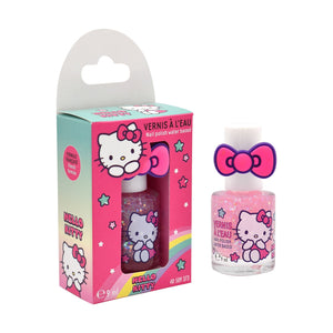 Set 18 Smalti Hello Kitty con Anello per Bambini a Base Acqua 9 ml Rosa Chiaro