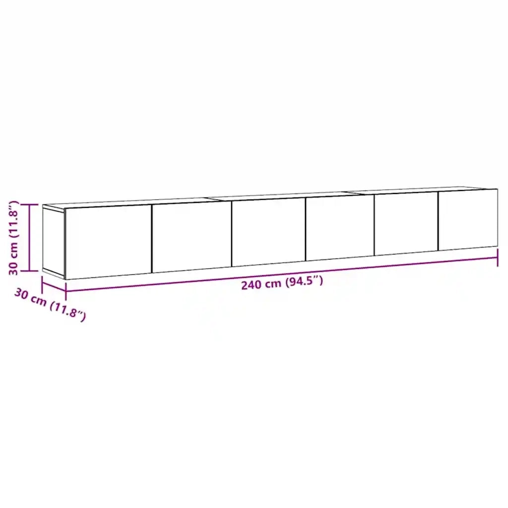 Set Mobili Porta TV 3 pz Bianco in Legno Multistrato 3114470