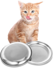 Set di Ciotole per Animali da 2 - Acciaio Inossidabile - Resistente ai Morso - Resistenti alle Cadute - Leggero - Facile da Pulire - 14 x 14 x 2 cm - Ciotole per Animali
