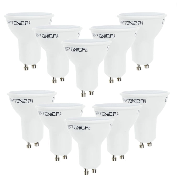 Lampadina dicroica led gu10 6.5 w resa 40watt risparmio energetico 2700k pezzi 10