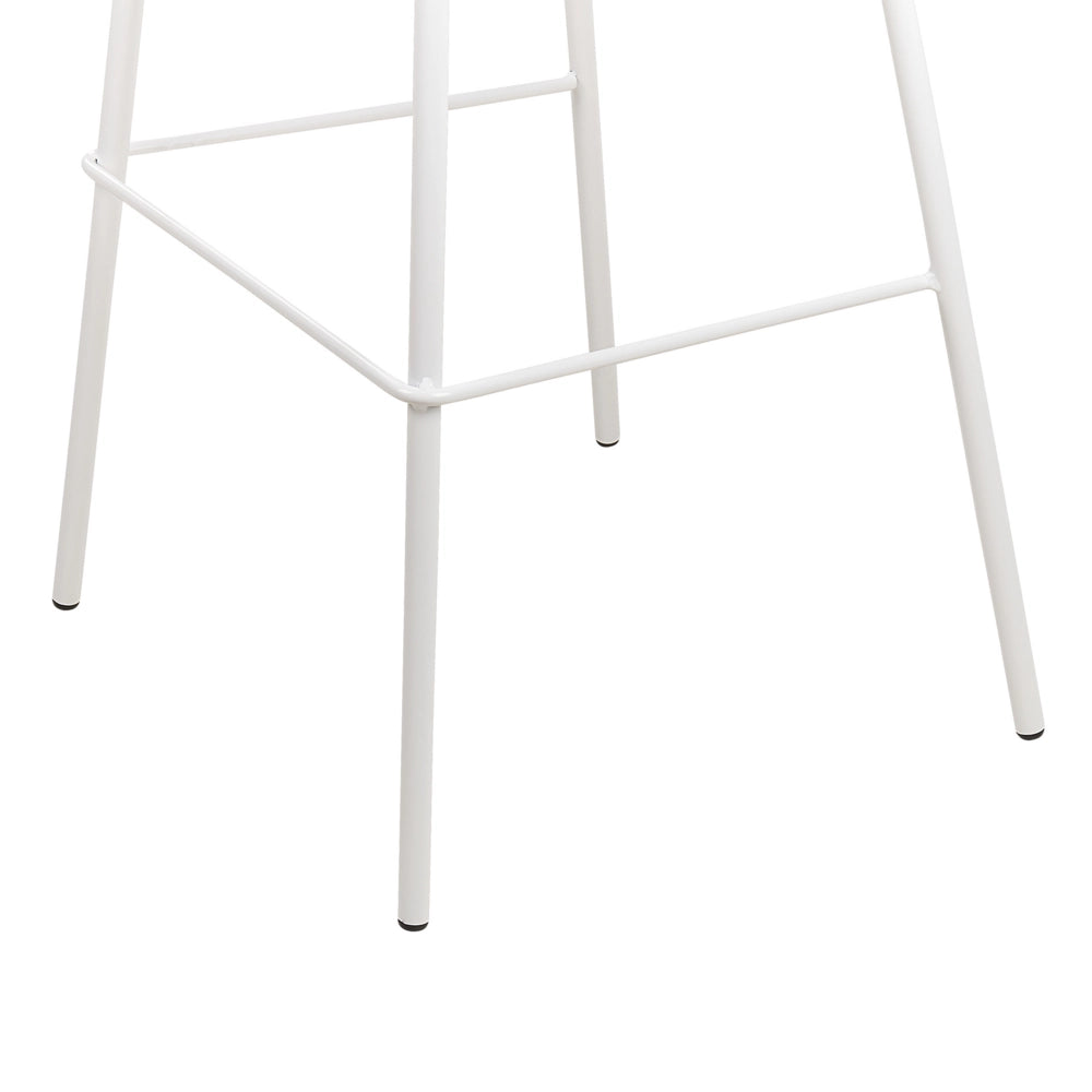 Set di 4 sgabelli da bar moderni in plastica bianca sintetica e gambe in metallo stile moderno contemporaneo