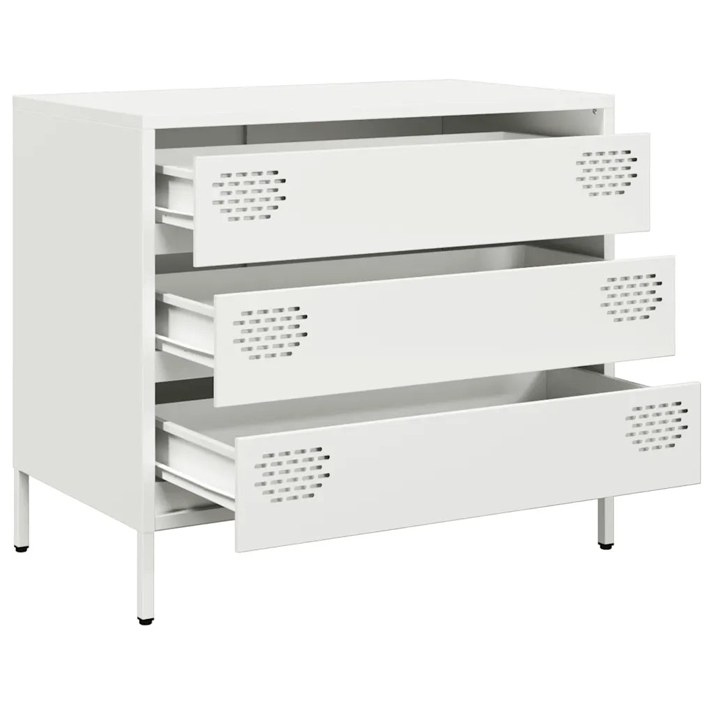 Credenza Bianca 68x39x58,5 cm in Acciaio Laminato a Freddo 851297