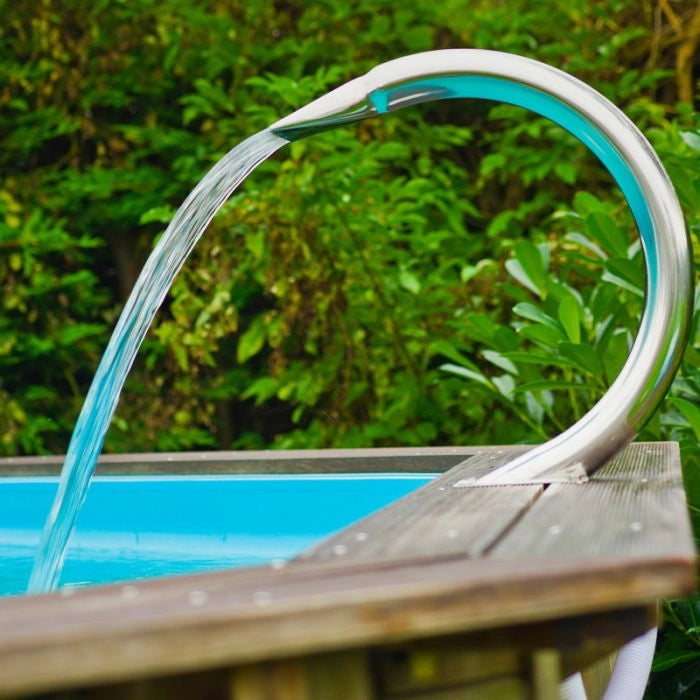 Cascata curva MAMBA SHOWER in acciaio Inox 316L per piscina