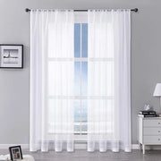 Voile gordini bianchi 225 x 140 cm (h x l) per soggiorno, camera da letto, camera per bambini - set da 2