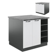 Isola cucina Fame-Line Bianco rustico/Antracite 90 cm senza piano di lavoro Vicco