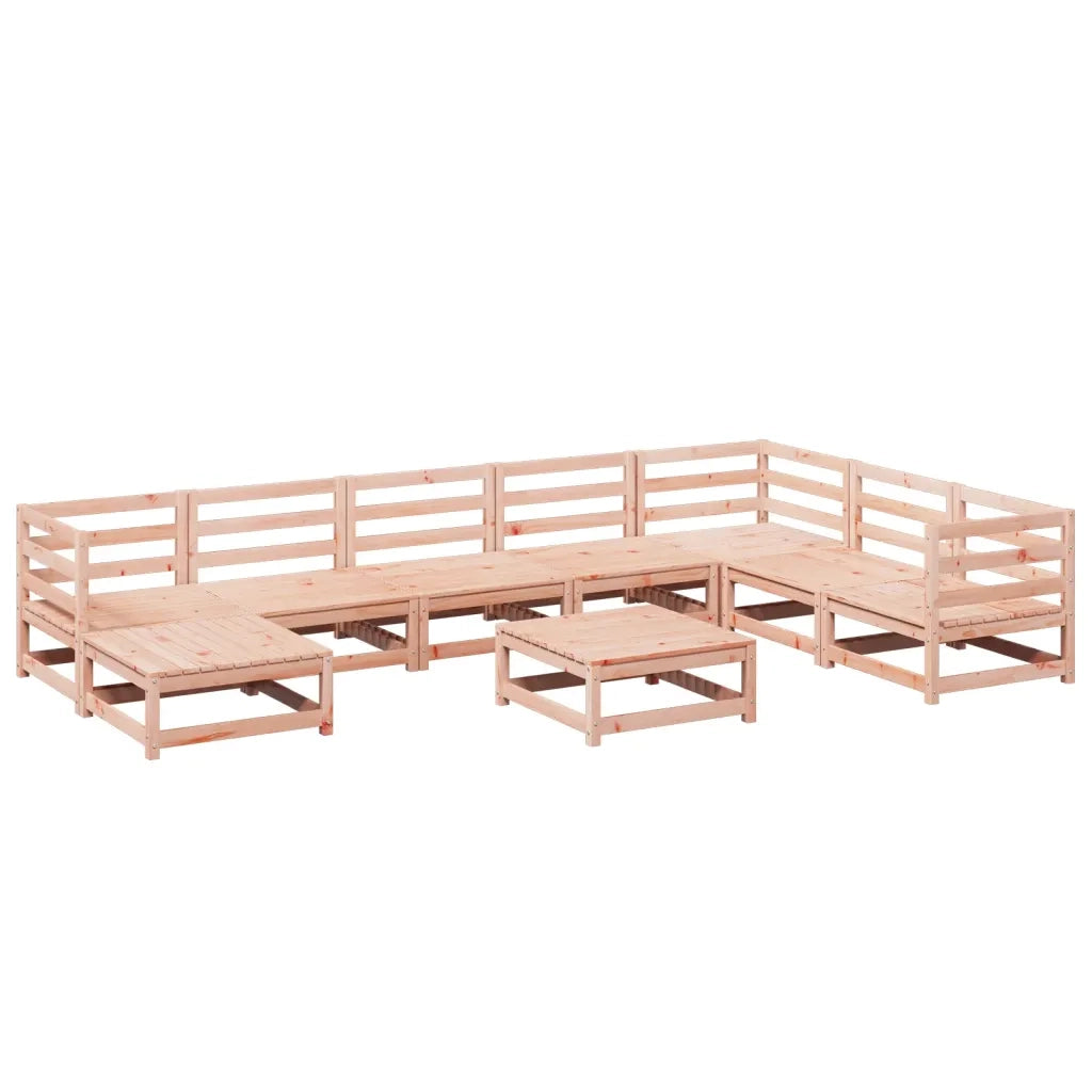 Set Divani da Giardino 9 pz in Legno Massello Abete Douglas 3299583