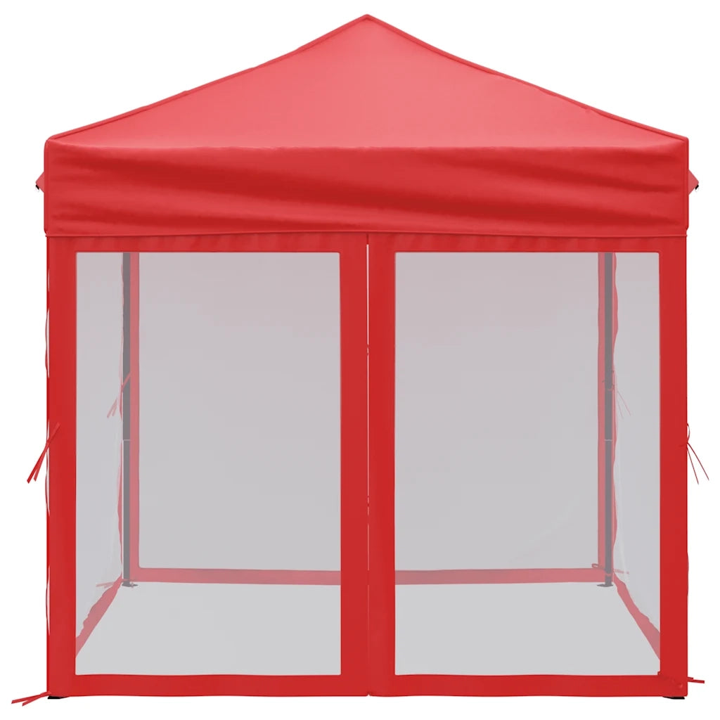 Tenda per Feste Pieghevole con Pareti Laterali Rosso 2x2 m 93513