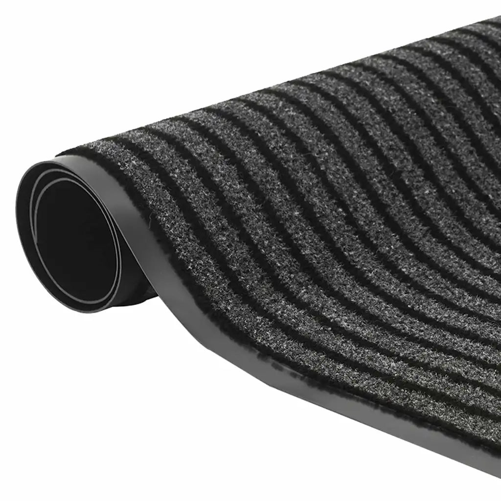 Zerbino a Strisce Nere e Grigie 115x300 cm 4105598