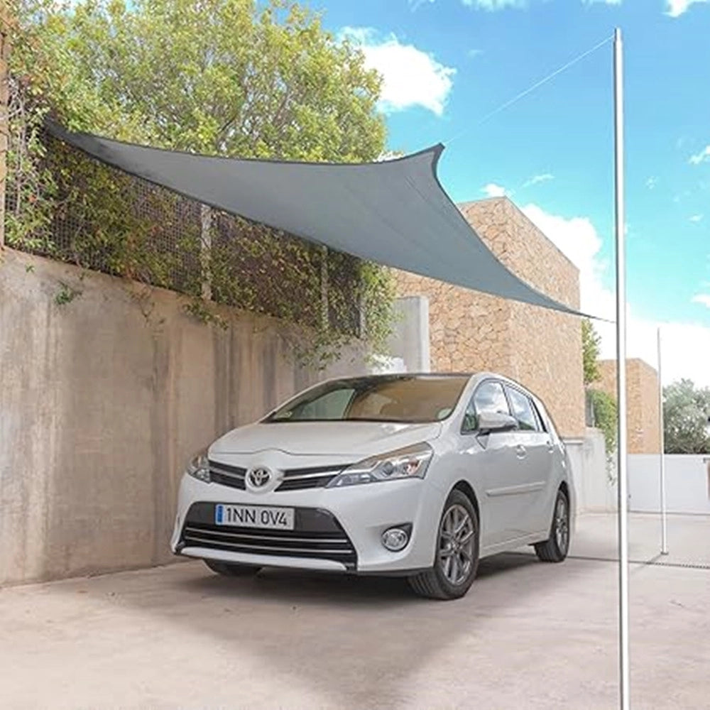 Trade Shop - Tenda Vela Ombreggiante Parasole Da Esterno Terrazze Giardino Patio Rettangolare 3x4 Mt - Grigio
