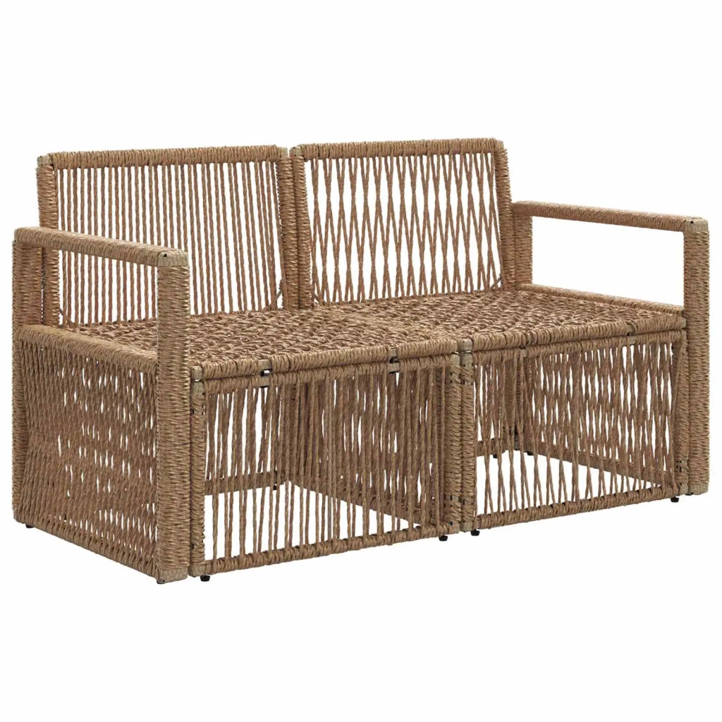 Divano da giardino 2-Numero di posti Beige polyrattan 42026706