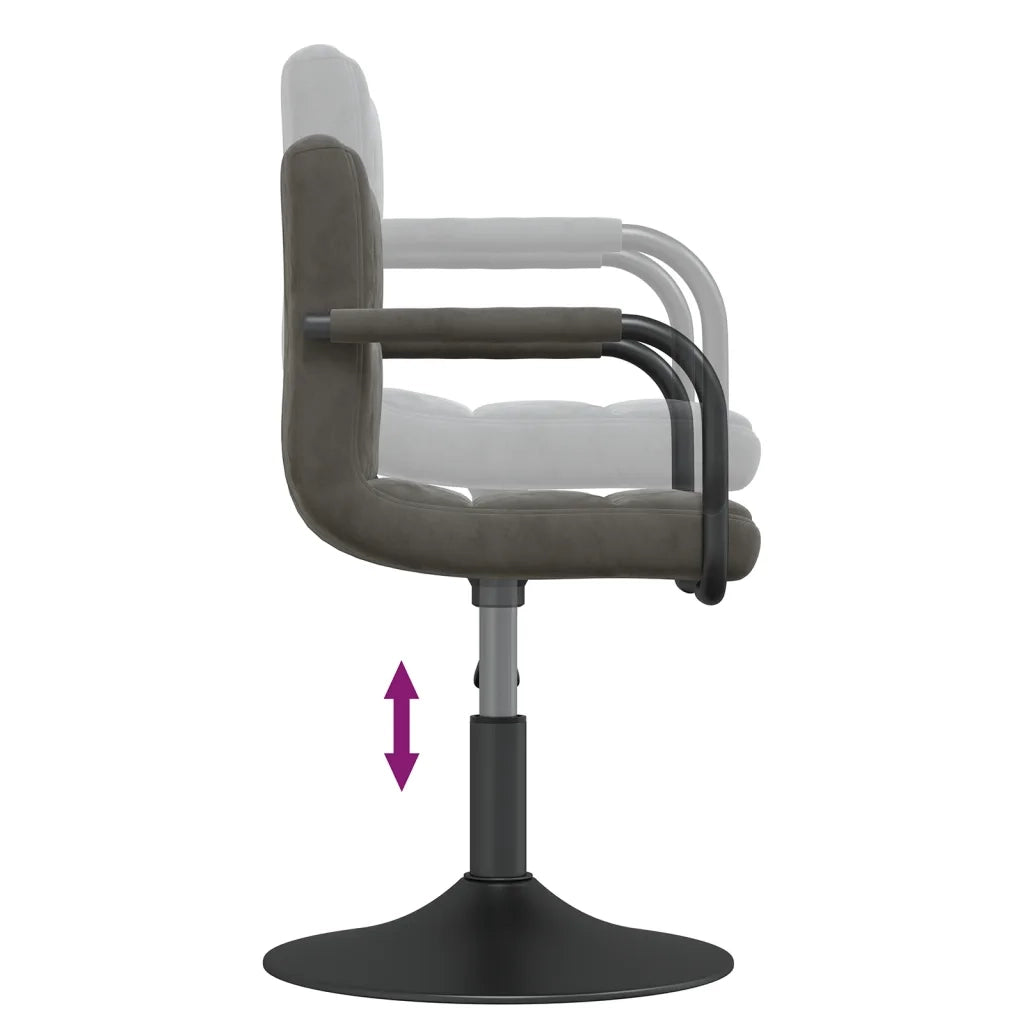 Sedie da Pranzo Girevoli 6 pz Grigio Scuro in Velluto 3087931