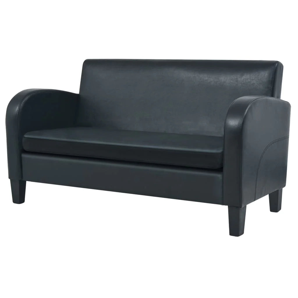 Set divano 2 pezzi in similpelle nera 02_0019090
