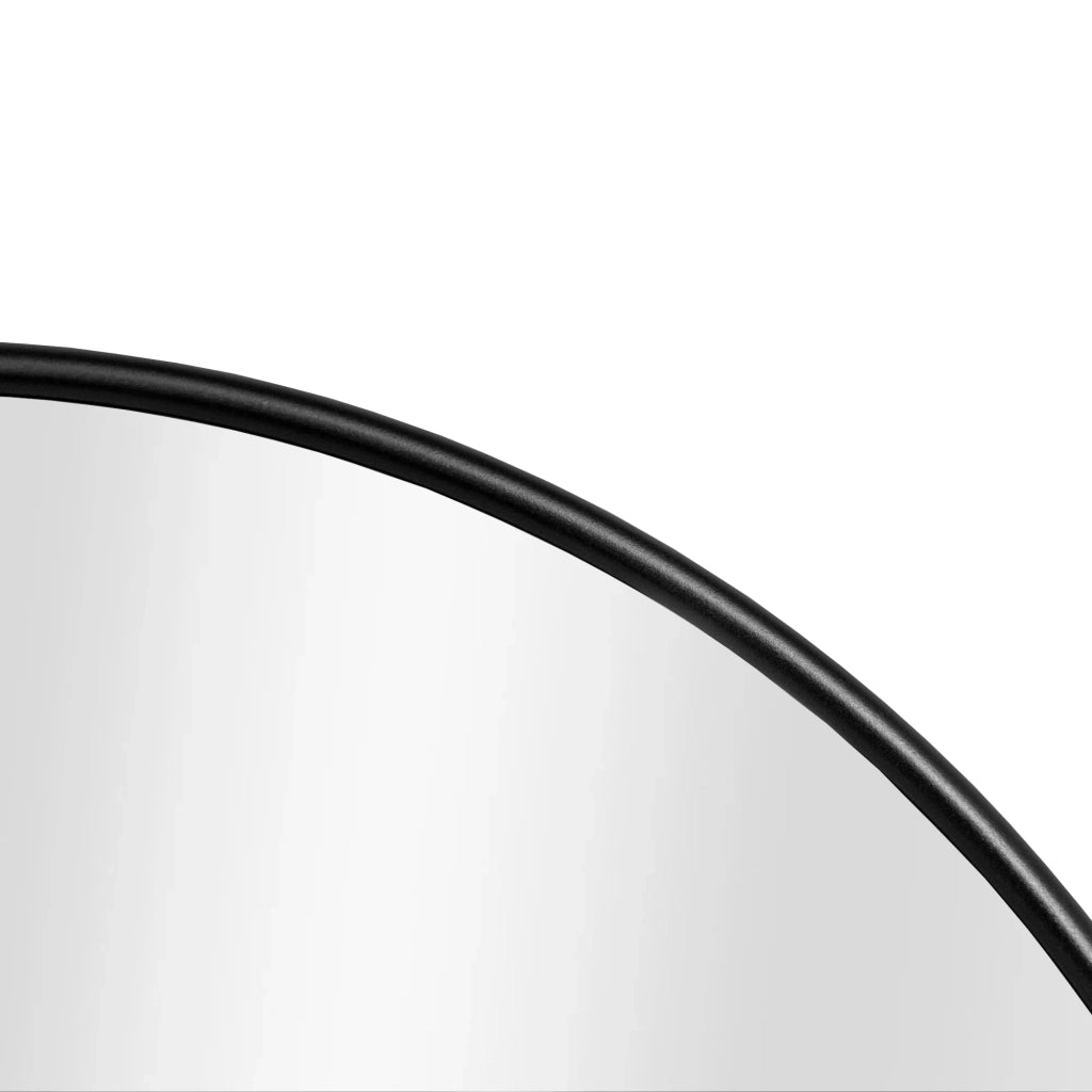 Specchio da parete diametro 60 cm cornice in alluminio nero 03_0007935