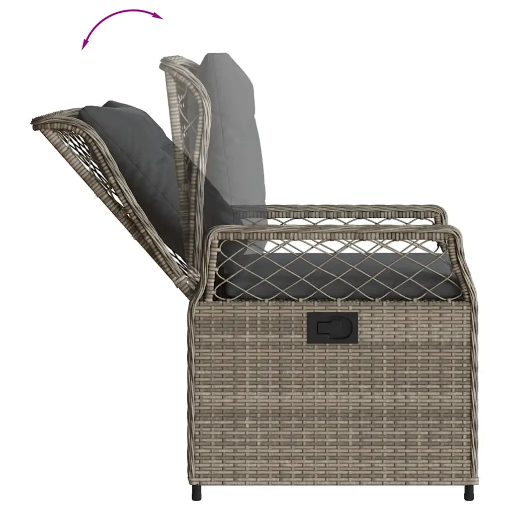 Set da Pranzo da Giardino 5 pz con Cuscini in Polyrattan Grigio 3262987
