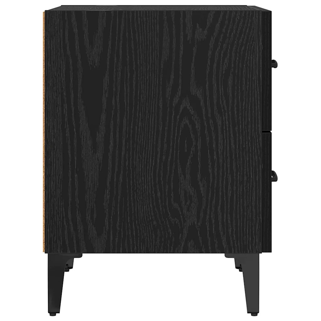 Armadietto per letto 2 pz Rovere Nero 40 x 35 x 47,5 cm CFW2354202