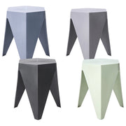 Set di 4 sgabelli da giardino extra impilabili in materiale sintetico multicolore stile elegante