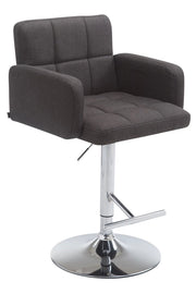 Sgabello Los Angeles in tessuto grigio scuro,cromo
