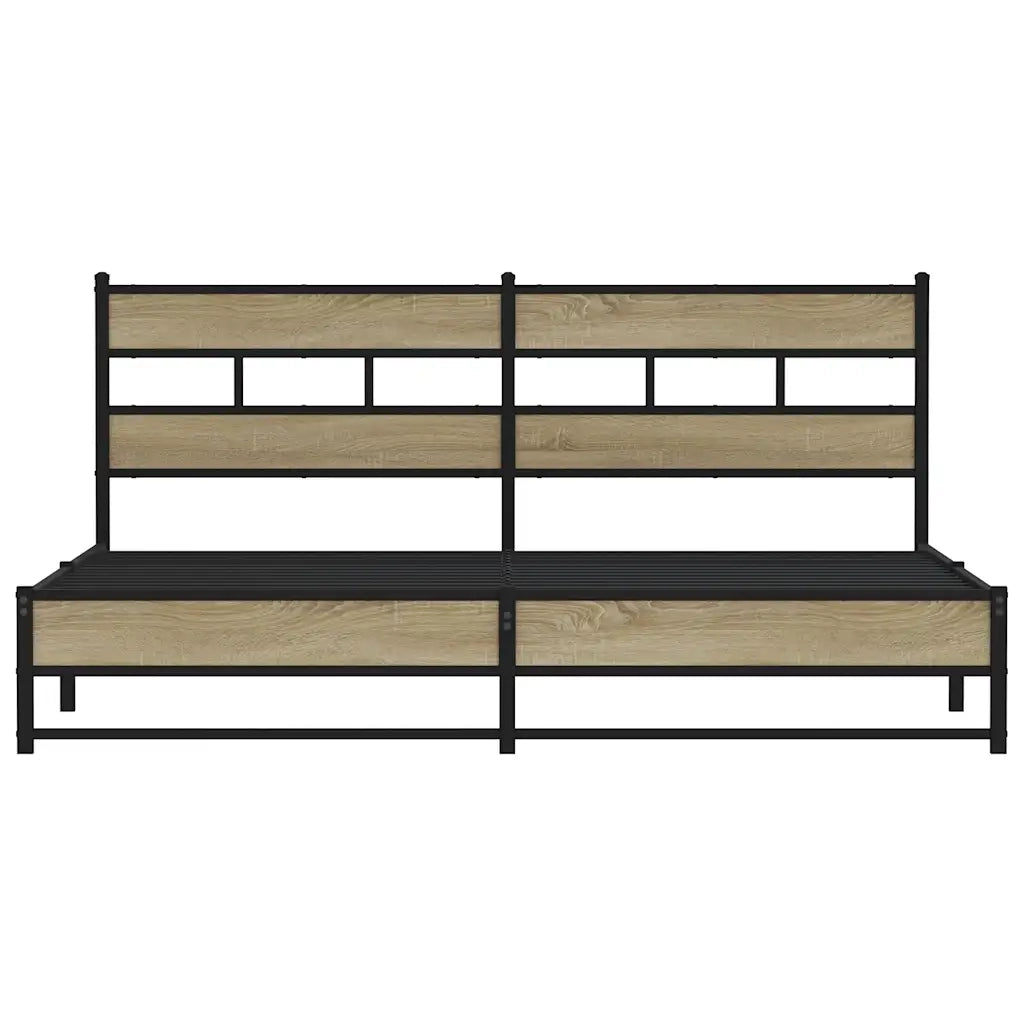 Giroletto senza Materaso in Metallo Rovere Sonoma 193x203 cm 3308501