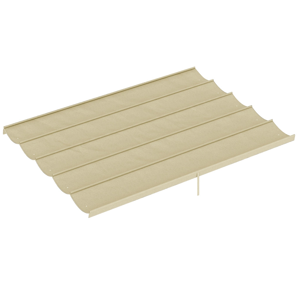 Copertura per Gazebo Pergola 4x3 m con 10 Fori di Drenaggio in Poliestere Traspirante Beige