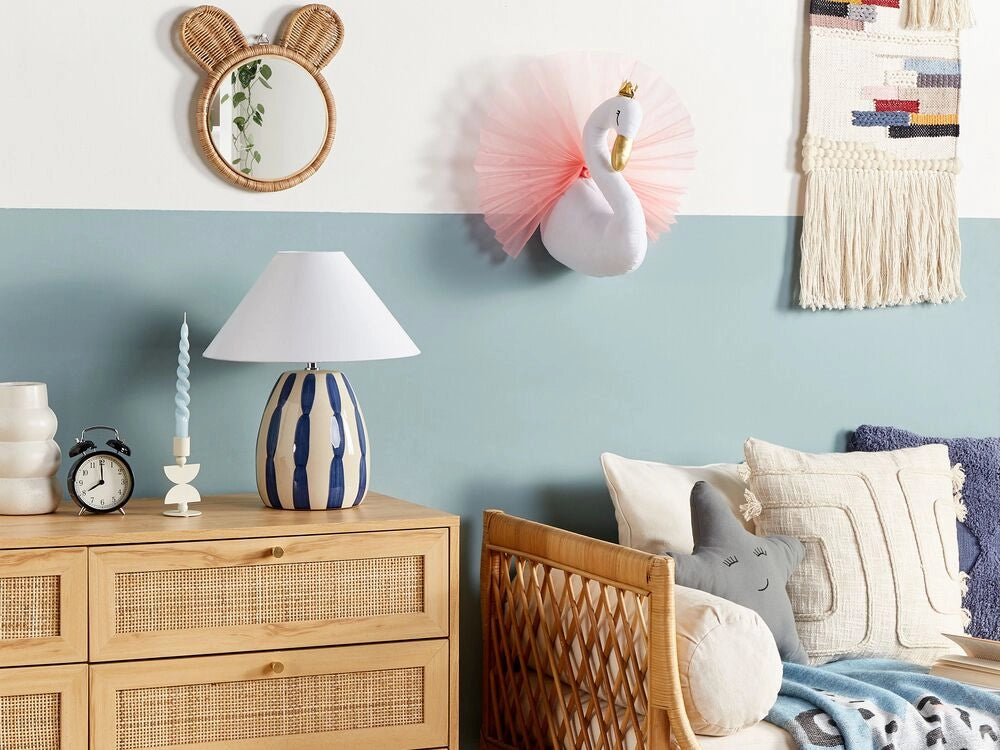 Decorazione in peluche per la camera dei bambini giocattolo da appendere cigno in cotone bianco