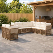 Set Divano da Giardino 9 pz Beige polyrattan 3434265