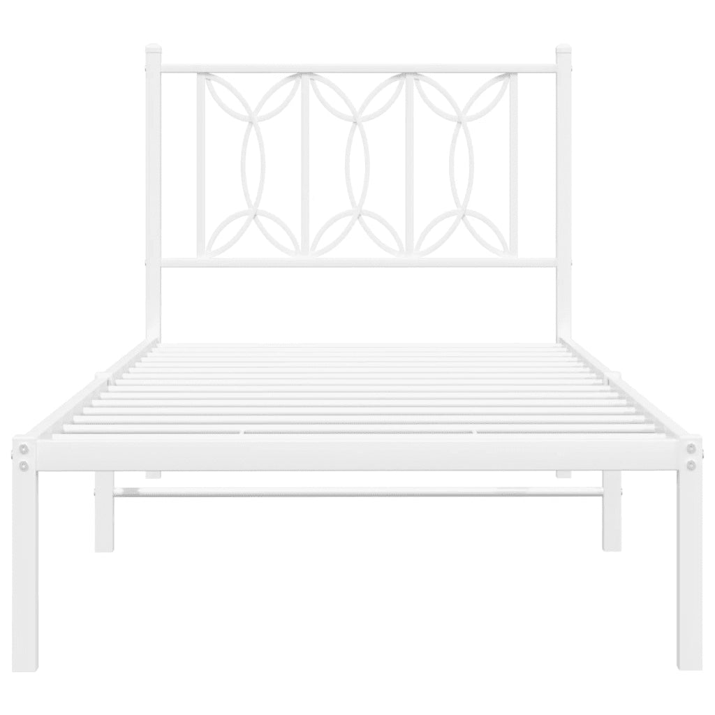 Giroletto con Testiera Metallo Bianco 80x200 cm 376168