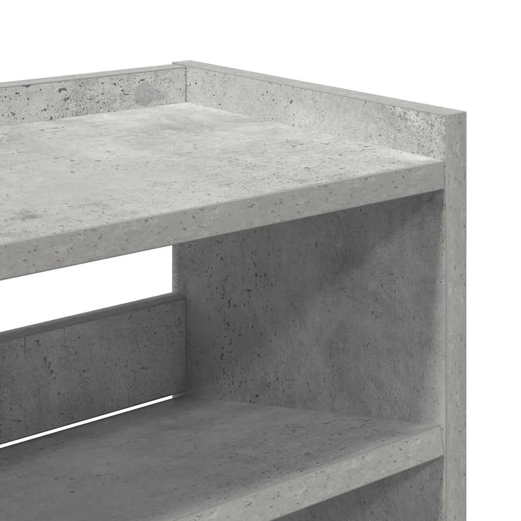 Scarpiera Grigio Cemento 80x25x100 cm in Legno Multistrato