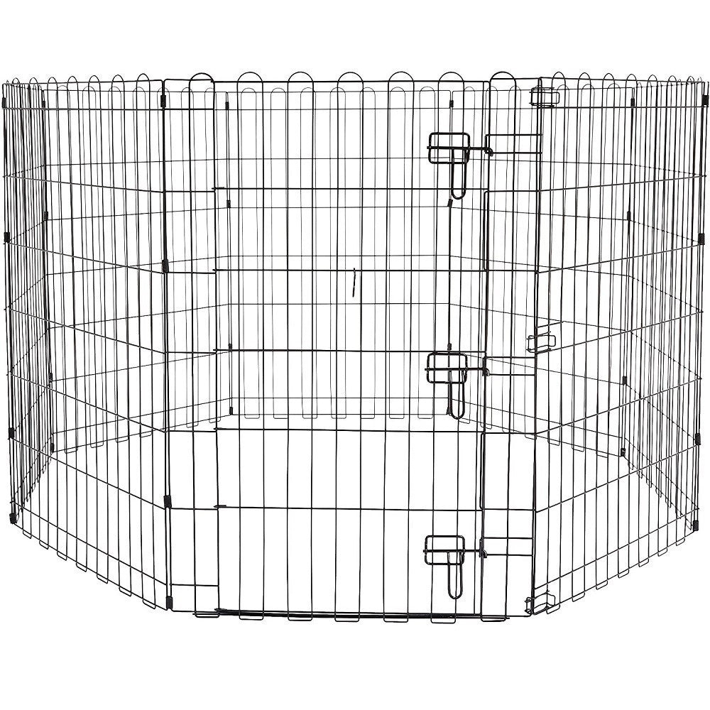 Trade Shop - Recinzione In Metallo Per Cani Pieghevole Per Esercizio 152,4 X 152,4 X 91,4 Cm -