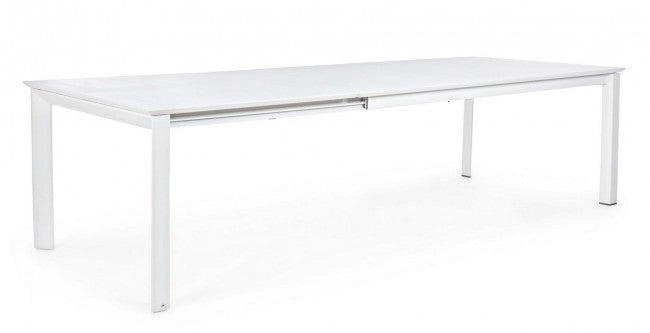 Tavolo Allungabile Konnor 200-300x110 cm Bianco in Alluminio