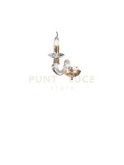 APPLIQUE 1306 1 LUCE TRASPARENTE E ORO ATTACCO E14 H.20CM